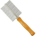 thumbnail image 4 of PEACNNG PET Grooming Comb Metal Double And Single Row Wooden Handle For Dogs Cats, Cat Comb Smooth Hair., 4 of 5
