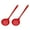 Red, variant on Long Handle Food Strainer Skimmer Strainer Spoon Silicone Texture for Frying