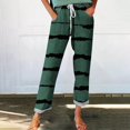 thumbnail image 2 of TRUBKH linen pants women drawstring pants women Floral Solid Long Palazzo Pants Fragrant Linen Linen Print Casual Pants Perfect Beach Pants for Women Linen Pants Women Green L, 2 of 5