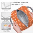 thumbnail image 3 of Disketp Orange And White Polka Dot Bolsa Térmica para Almuerzo, Lonchera con Abertura Amplia y Gran Capacidad, Organizador Reutilizable para Mujeres, Hombres y Adultos, 3 of 6