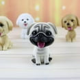 thumbnail image 2 of Handmade Figurine Bobbling Head Puppy Car Vehicle Home Ornaments -Pug, 2 of 7