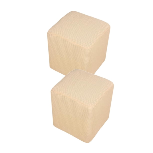 2pcs Estiramiento Rectangular Rectangular Taburete Cubierta Elástica Inferior Taburete Cubierta 02Beige*2 Yotijar fundas de cojín de banco de sofá