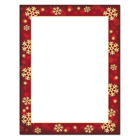 Gold Flakes Christmas Letterhead Laser & Inkjet Printer Paper - 8.5in. X 11in. - 25 Sheets (olhx97825) - Christmas Stationery, Holiday Writing Paper