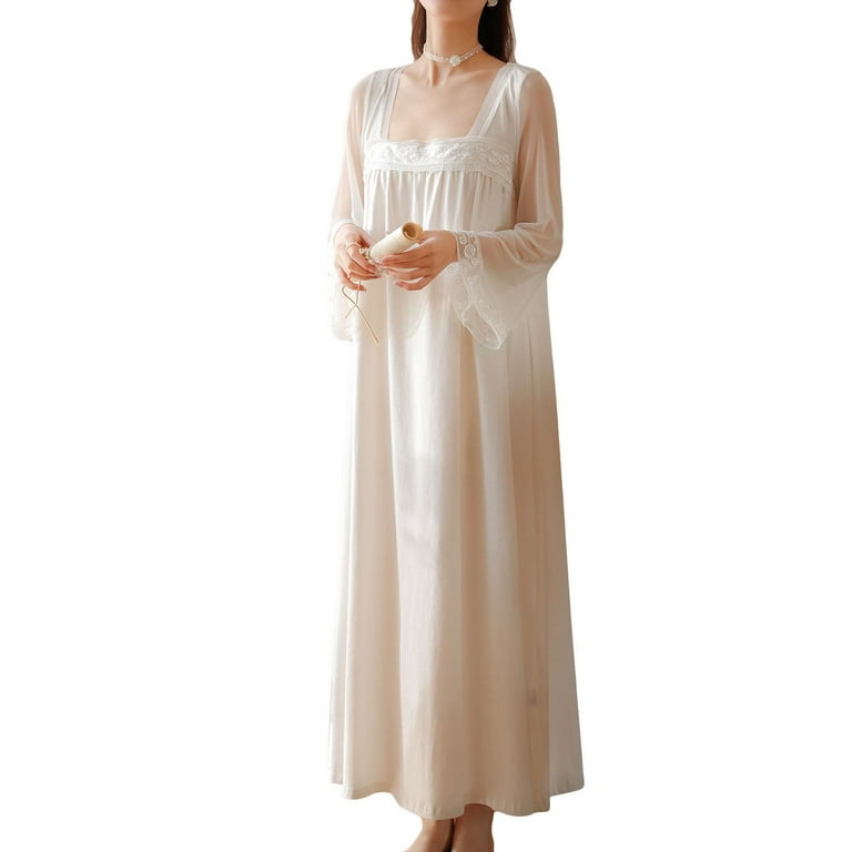 white sleep dress Damson Madder - Aspen Midi Night - Its an elegant Allison White Nightgowns Heirloom