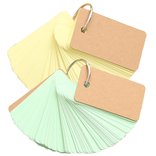 Blank Word Cards Colored 180PCS DIY Index Cards Message Cards with Binder Ring