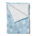 thumbnail image 2 of Winter Soft Flannel Fleece Blanket, Cold Weather in Winter New Year`s Eve Traditional Holiday Christmas Stars, Cozy Plush for Indoor and Outdoor Use, 50" x 60", Baby Blue Grey White, by Ambesonne, 2 of 5