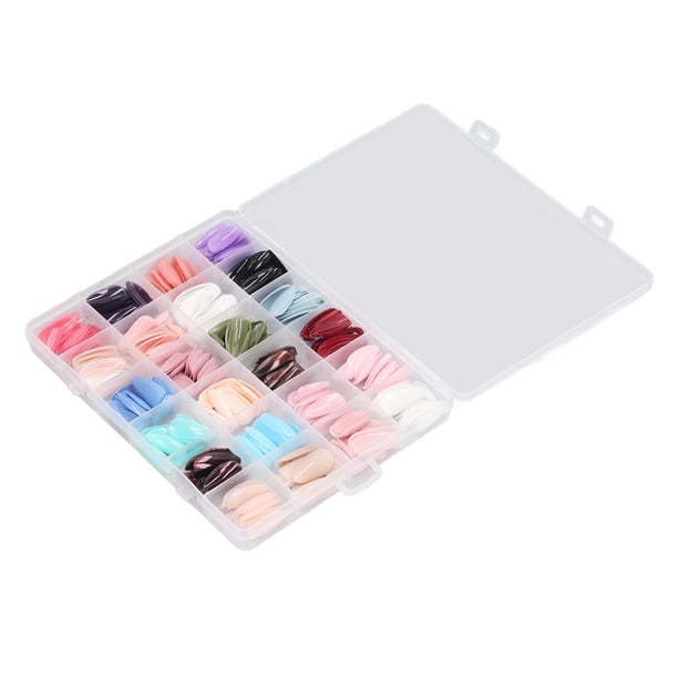 Prensa Larga En Uñas, Hermosos Diferentes Tamaños Prensa Ligera En Puntas De Uñas Postizas Color Puro 576 Piezas Para Uñas DIY