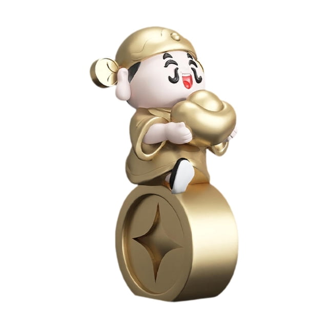 Estatua de Cai Shen, adorno Feng Shui, estantería, inauguración de la casa, coche, figura de Buda Dorado