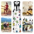 thumbnail image 7 of Yayeee 33oz Insulated Water Bottle Double Wall Stainless Steel with Flip Straw Lid, Green Stars, 7 of 7