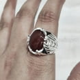 thumbnail image 5 of Red Onyx Mans Ring, Natural Red Onyx, Crescent Moon, December, Silver Jewelry, 925 Silver Ring, Birthday Gift, Heavy Mens Ring, Arabic Design, Ottoman Style Ring, Christmas, Turkey Mens Signet Ring, 5 of 6