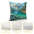 thumbnail image 4 of Orinice  Blue Throw Pillow Cushion Cover, Tranquil View of Lake Tahoe Sierra Pines on Rocks with Turquoise Waters Shoreline, Decorative Square Accent Pillow Case,  White, 4 of 5