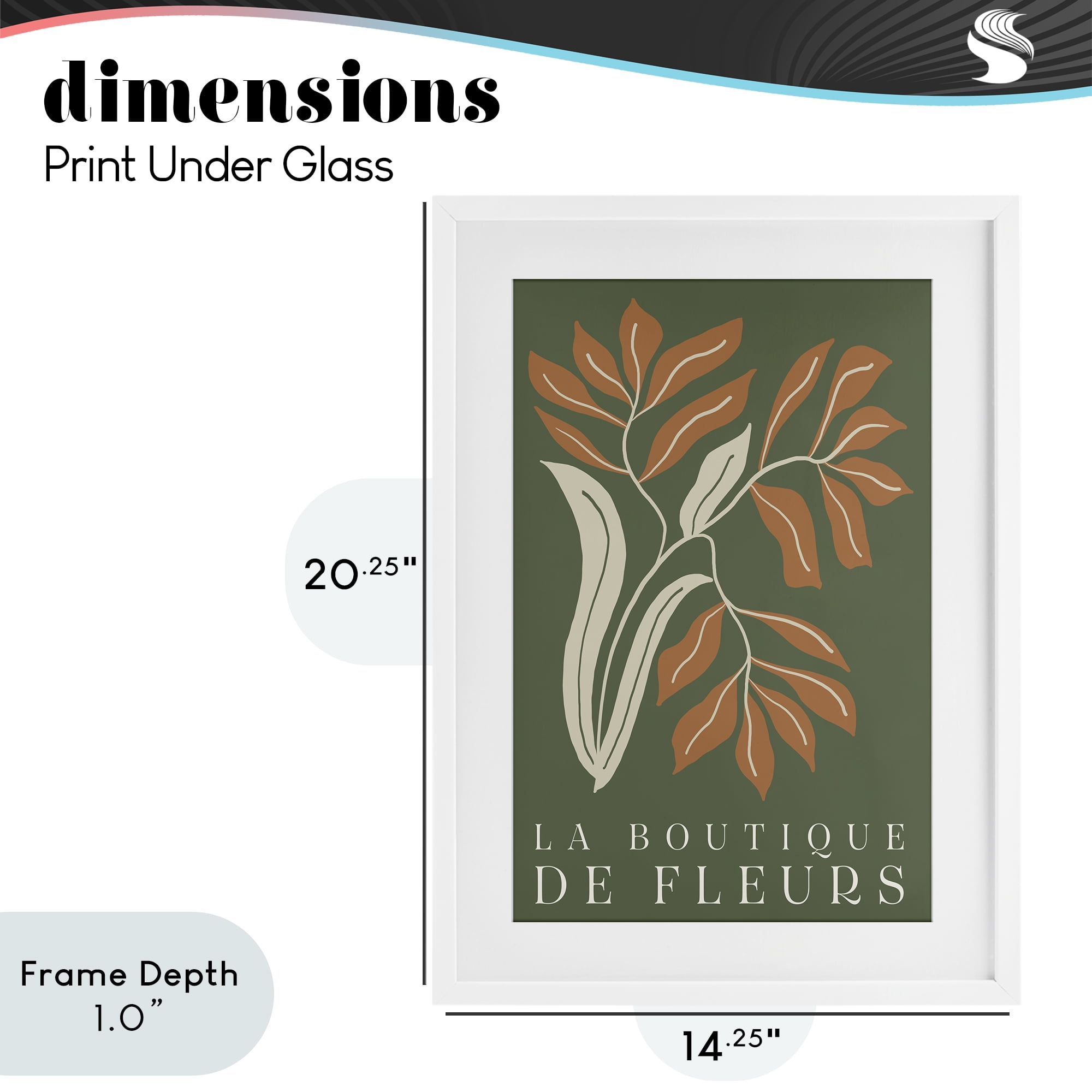 Stupell Industries Flower Shop Midcentury Minimal White Framed Print Under Glass, design by Emily Navas