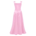 thumbnail image 6 of Yartina Junior Bridesmaid for Teens Ruched Long Maxi A Line Split Satin Flower Girl Formal Gown for Wedding Pink 14, 6 of 7