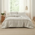 thumbnail image 6 of U by Bedsure Beige King Size Comforter Set - 4 Pieces Grid Pleated Bed Set, Down Alternative Bedding Sets for All Season, 1 Comforter, 2 Pillowcases, 1 Decorative Pillow, 6 of 6