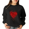 thumbnail image 2 of Valentines Day Gifts! Titcea Valentines Sweaters Women Crew Neck Long Sleeve Heart Print Sweater Loose Comfort Casual Heart Shirts Couple Sweatshirt, 2 of 4