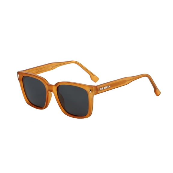 Piranha Eyewear Tempo Square Orange Polarized Sunglasses for Men and Women with Smoke Lenses