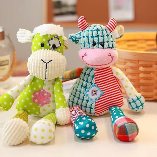 Muñecos de trapo de tela de retales de cordero Kawaii, juguetes de peluche de vaca, pollo y gato, decoración de habitación, regalos para niños, amigos, venta al por mayor