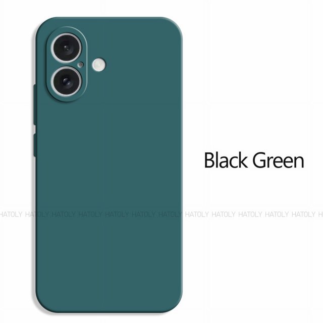For iPhone 16 Case For iPhone 16 Plus 16 Pro Max Cover TPU Shockproof Liquid Silicone Phone Case Protective Cover For iPhone 16 BlackGreen For iPhone 16