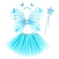 thumbnail image 3 of Tulle Skirt for Girls Layers Blue Tutu Sparkly Sequin Skirt with Wings and Hairband Elastic Waist Tulle Ballet Skirts Kid Dress Up Birthday Party 3-10 Years, 3 of 3