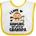 thumbnail image 3 of Inktastic Monkey I Love Hanging out with My Grandpa Boys or Girls Baby Bib, 3 of 4