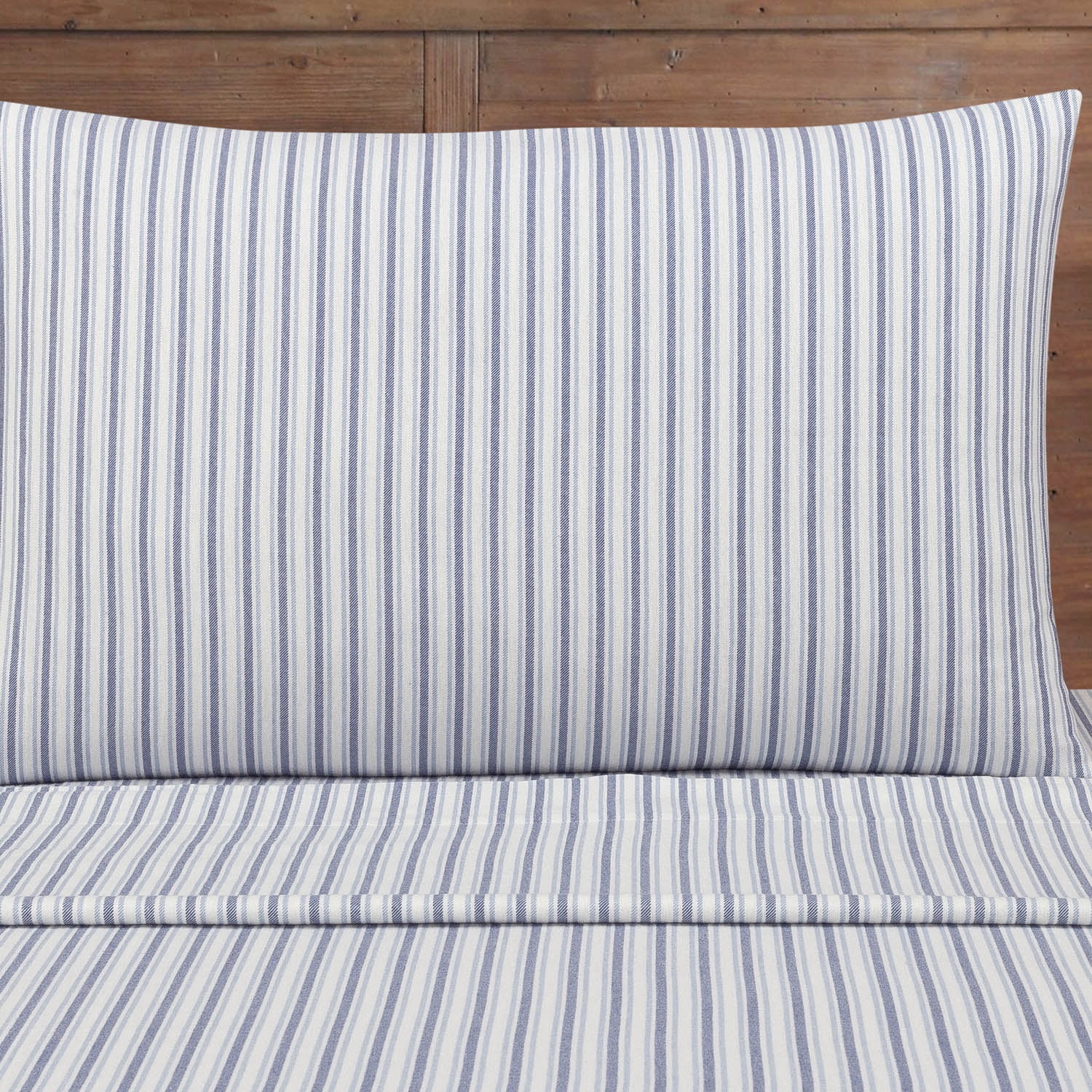 Mainstays 3-Piece Flannel Sheet Set, Blue Stripe, Twin