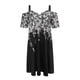 thumbnail image 4 of Mini vestidos estampados sin tirantes de manga corta con cuello en V sexy a la moda para mujer Fridja  qw6754, 4 of 5