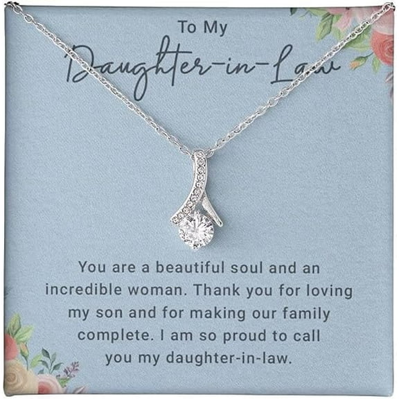Daughter in Law Gifts From Mom & Dad - Always Keep Me in Your Heart Necklace With Meaningful Message Card & Gift Box