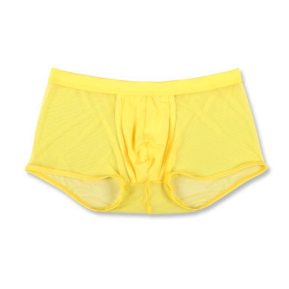 ZToonmas Men's Sheer Mesh Low Rise Boxer Briefs Solid Color Breathable Intimate Underwear for Summer Wear
