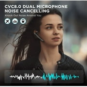 Trucker Wireless Headset Bluetooth 5.1 Earpiece Dual Mic Earbud Noise Cancelling