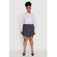 thumbnail image 2 of Womens Plus Size Mini Pleated Skirt with Contrast Waistband, 2 of 5