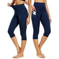 thumbnail image 2 of NELEUS Womens Tummy Control High Waist Capri Yoga Leggings with Pocket,Navy Blue,US Size L, 2 of 8