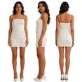 thumbnail image 3 of Womens Sparkly Sequin Mini Dress Sleeveless Shiny Spaghetti Strap Bodycon Short Dress Glitter Disco Cocktail Party Clubwear, 3 of 8