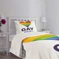 thumbnail image 5 of Ambesonne Rainbow Quilted Bedspread Set 2 Pcs, Gay Culture Heart, Twin Size, Multicolor, 5 of 6