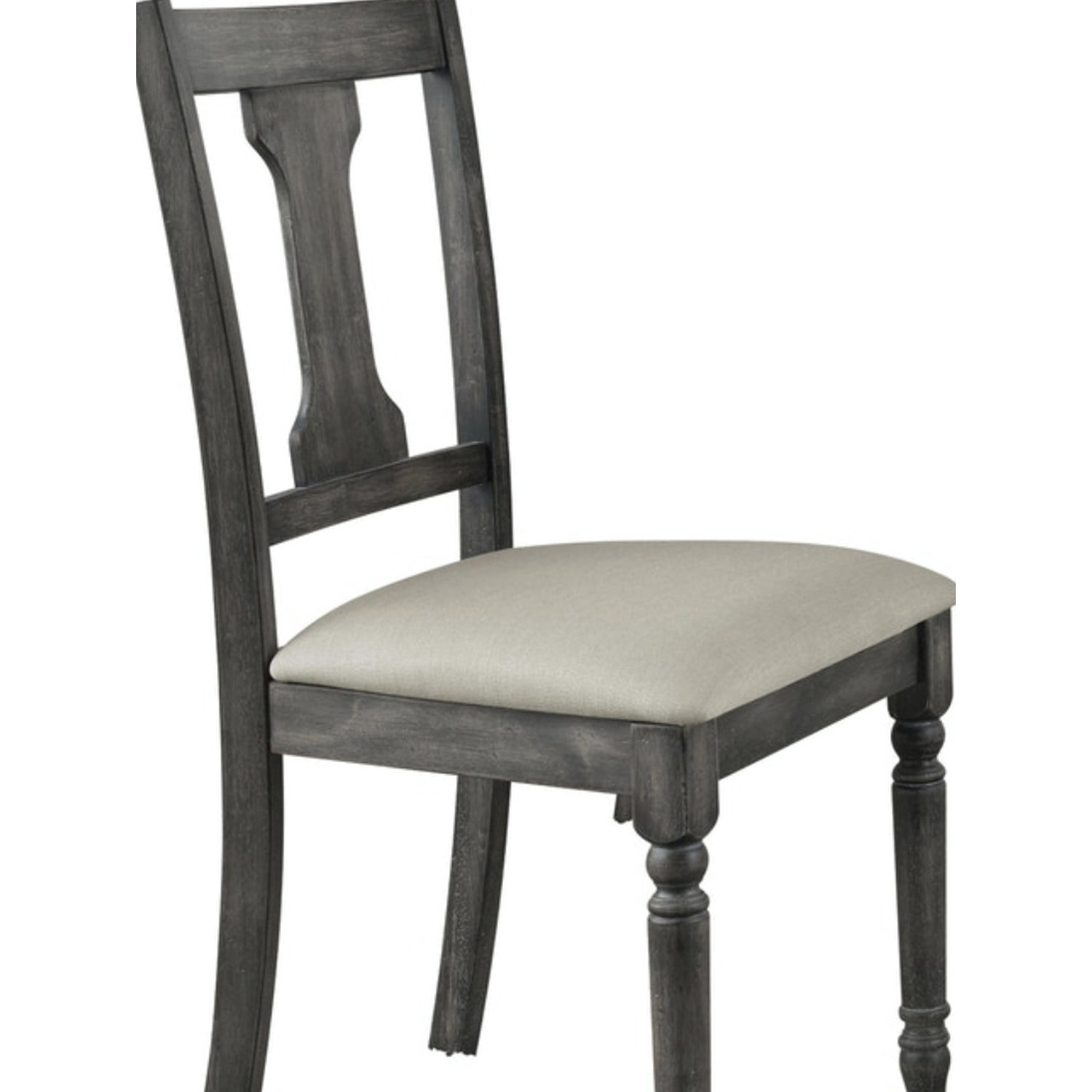 Wallace Tan Linen & Weathered Gray Finish Side Chair (Set of 2)