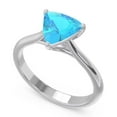 thumbnail image 2 of Diamond-Capitals 2.00 Carat Trillion Cut Simulated Blue Topaz Gemstone Womens Beautiful Bridal Ring 18K White Gold Size 10, 2 of 7