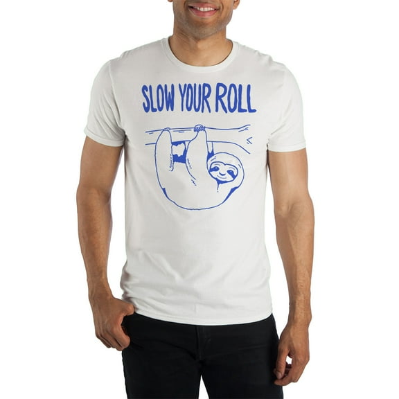 Slow Your Roll Sloth Men's White Tee T-Shirt Shirt-XX-Large