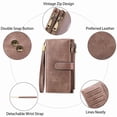thumbnail image 6 of FALAN MULE Women’s Leather Wristlet Wallet Rfid Blocking with 5 ID Windows and Double Zipper, 6 of 9