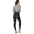 thumbnail image 3 of LMB Lush Moda Extra Soft Leggings for Women with Print Designs for Lounging, Running, Fitness, Yoga and Sleepwear, X-Small to X-Large, Black Plaid 798F, 3 of 3