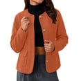 thumbnail image 5 of Wyongtao Womens Plus Size Jackets Single Breasted Collarless Cropped Tweed Blazers Dressy Business Fall Coat with Pockets (4XL, Orange), 5 of 5
