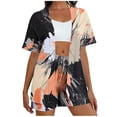 thumbnail image 2 of Gamivast Vacation Sets Women 2 Piece Outfits Floral Print Kimono Cardigan & Shorts with Cami Top 3 Piece Summer Suits Beach Cover Up Hawaiian Resort Clothing, 2 of 5