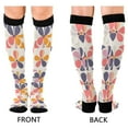 thumbnail image 4 of FORMRS Womens Knee High Socks Casual Long Thick Travel Daily Wear, 1 Pair, Purple Retro Flower, 4 of 6