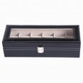 thumbnail image 1 of 1pc 12 Faux Leather Watch Case Display Box Storage Jewellery Glass Top, 1 of 5