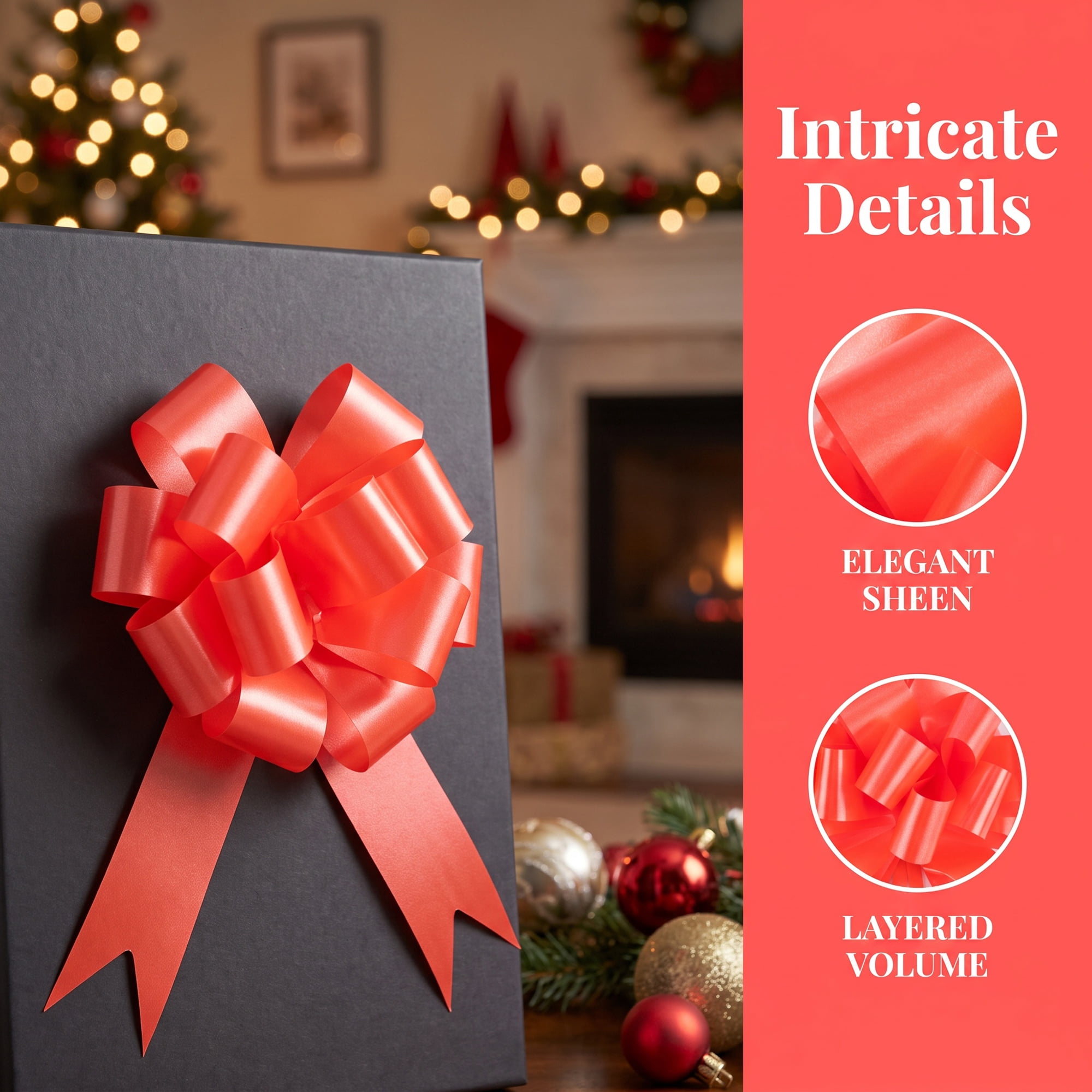 Unique Bargains Crush-Resistant Metallic Bows for Gift Wrapping and Decoration Red