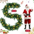 thumbnail image 5 of Yexmas 9ft Large Christmas Garland, Multi-Purpose Xmas Wreath with 45 LED Lights, Decorated with Pinecones, Berry Clusters, Battery Operated, 5 of 9