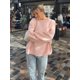 thumbnail image 2 of Jersey de punto con cuello redondo para mujer, Jersey informal holgado de manga larga, color rosa, ropa de calle elegante, novedad de otoño, 2024, 2 of 5