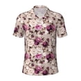 thumbnail image 2 of Daiia Rose Flowers Pattern Men’s Polo Shirts,Solid Deck Shirt,Classic Fit, Breathable Cotton Polo for Casual and Sport Wear-Large, 2 of 9