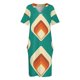 thumbnail image 4 of Vestido holgado con bolsillos y diseño de lágrima en color verde azulado y crema de mediados de siglo. Elegante y chic. Vestidos de mujer. Vestidos de noche para mujer., 4 of 7
