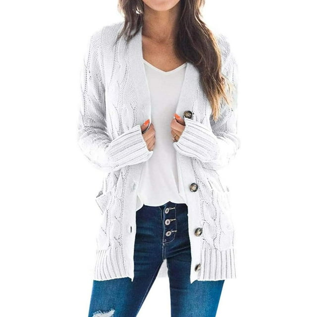 AMERTEER Cardigan à Manches Longues pour Femmes Pull Tricoté Doux Ouvert devant