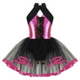 thumbnail image 2 of YONGHS Kids Girls Sleeveless Shiny Ballet Dance Leotard Tutu Mesh Dress, 2 of 5