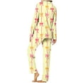 thumbnail image 4 of Hyknon Womens Pajama Sets Home Fashion Cute Bow Printed Soft Comfortable Two Piece Set Daily Home Wear Long Sleeve Turndown Collar Tops with Pajama Pants, 4 of 5